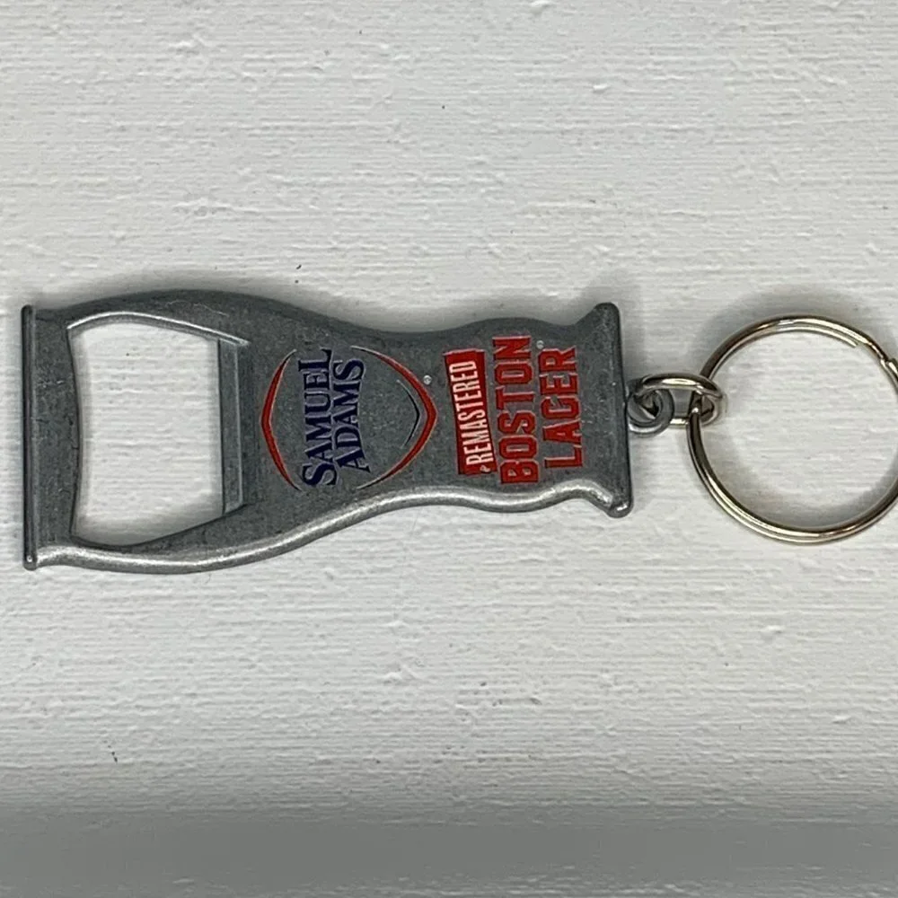 Samuel Adams Boston Lager Advertising Silver Metal Bottle Opener Keychain 4.25